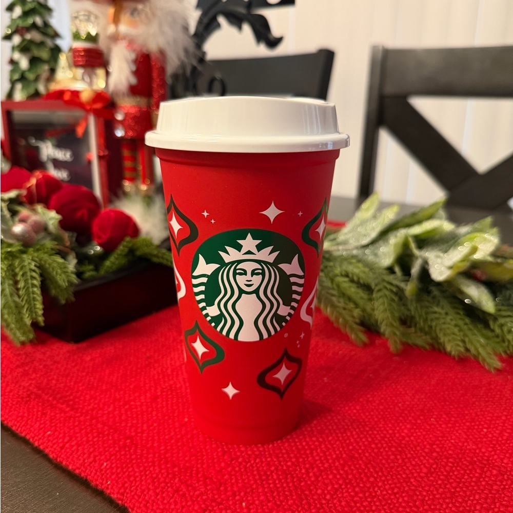 Starbuck Christmas Holiday Red Cups Reusable 16oz Grande Hot Cup 2023